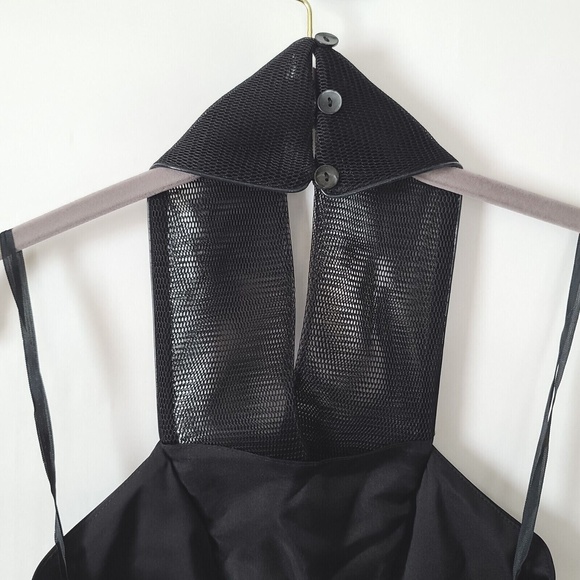 Kora Rae Fitted Halter Dress Size XS Black Mini Side Zip Mesh Halter LBD EUC - Picture 5 of 10